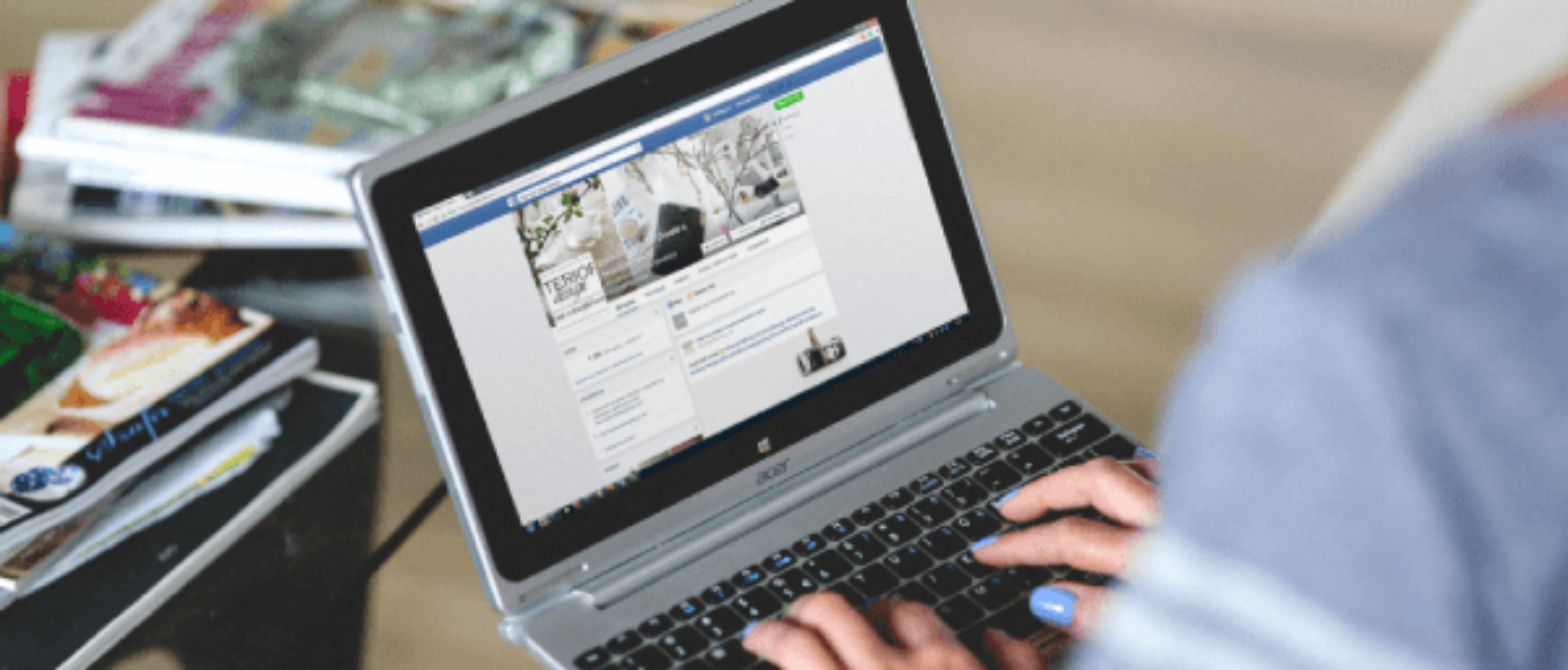 Facebook Creative Hub auf dem Laptop
